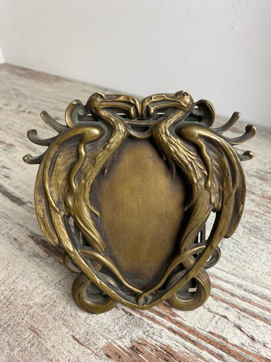 Cadre photo en bronze art nouveau