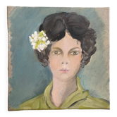 Huile sur toile, portrait de femme