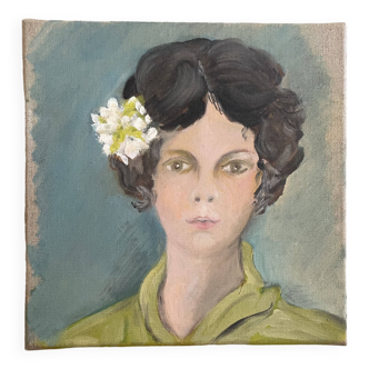 Oil on canvas, portrait of a woman