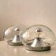 Set of 2 RZB Leuchten wall or ceiling lights in bubble glass, Germany, 1970s