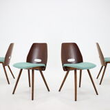 1960s set of four frantisek jirak dining chairs, czechoslovakia