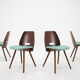 1960s set of four frantisek jirak dining chairs, czechoslovakia