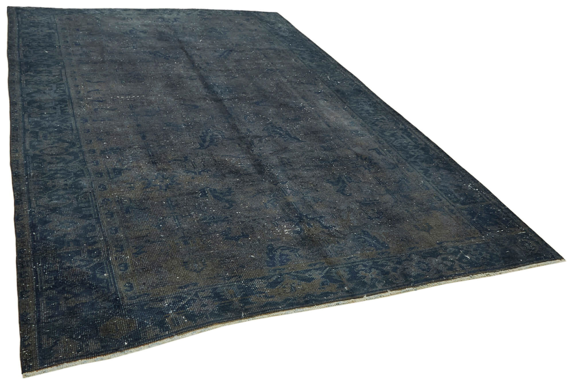 Handmade oriental contemporary 1980s 231 cm x 345 cm grey wool carpet