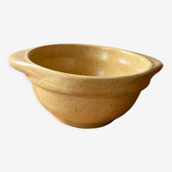 Terracotta ear bowl - light mustard yellow - vintage