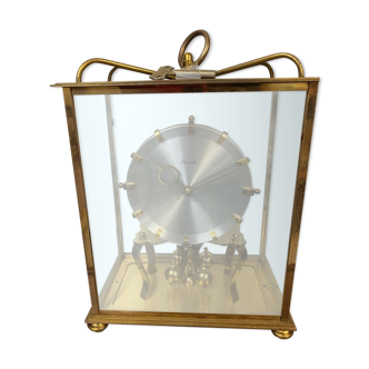 Kundo mechanical clock 1950s art deco style with glass and brass cage