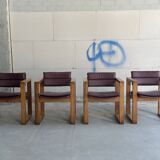 4 chaises et table X-leg Ate van Apeldoorn, années 1970