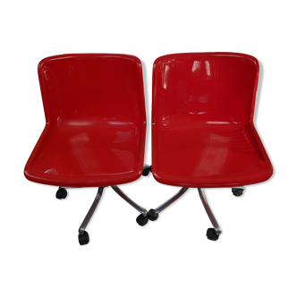 Paire de chaises de bureau Tecno Modus d'Osvaldo Borsani