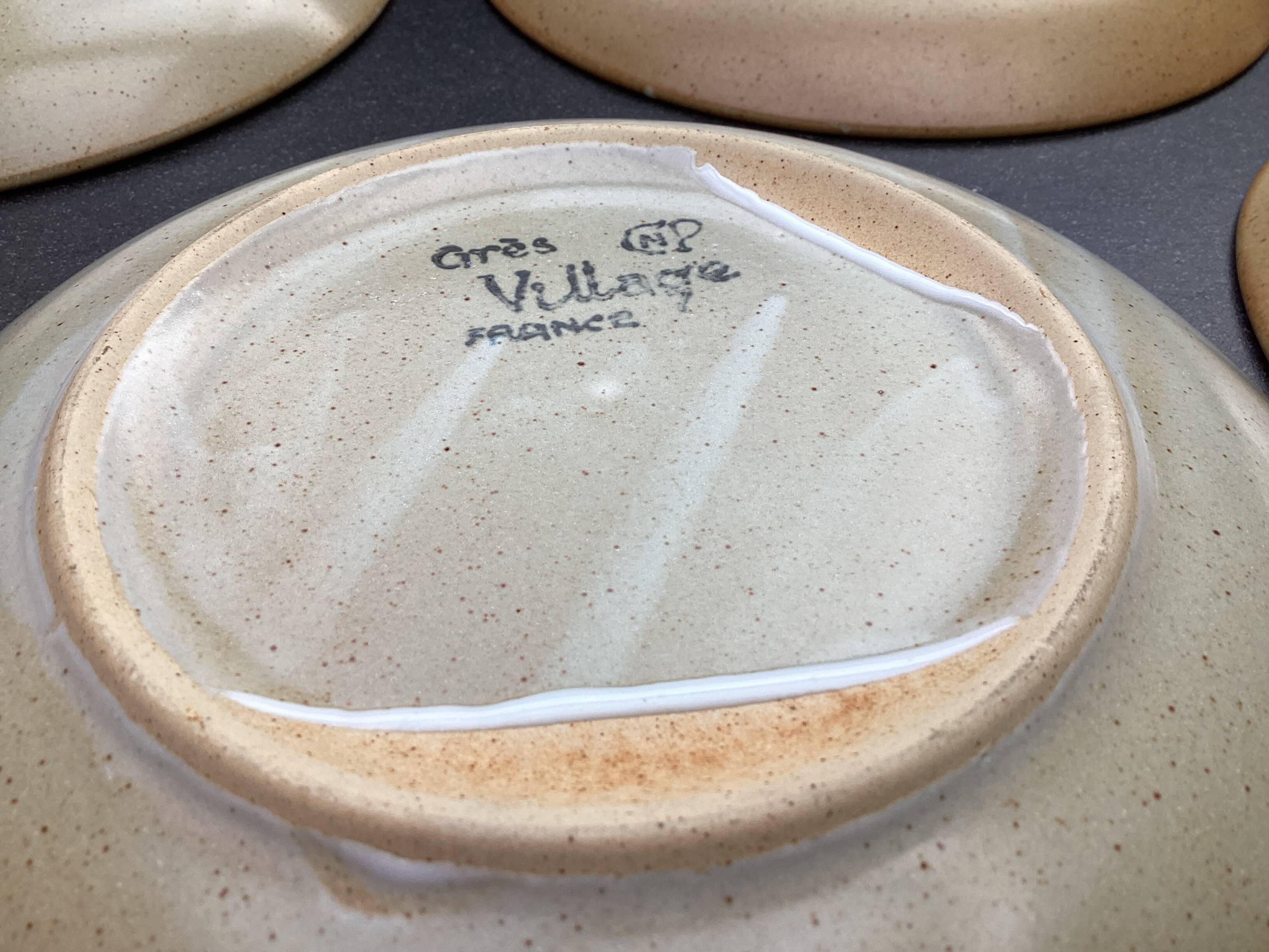 5 Village CNP stoneware dessert plates
