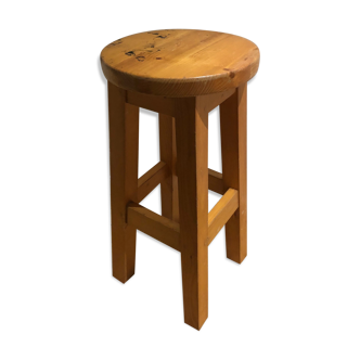 Tabouret sellette en pin années 70