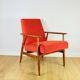 Orange Lis Lounge Chair by Henryk Lis, 1970s