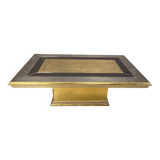 Gony Nava etched brass coffee table, 1970s