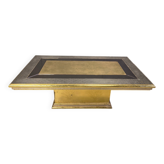 Gony Nava etched brass coffee table, 1970s