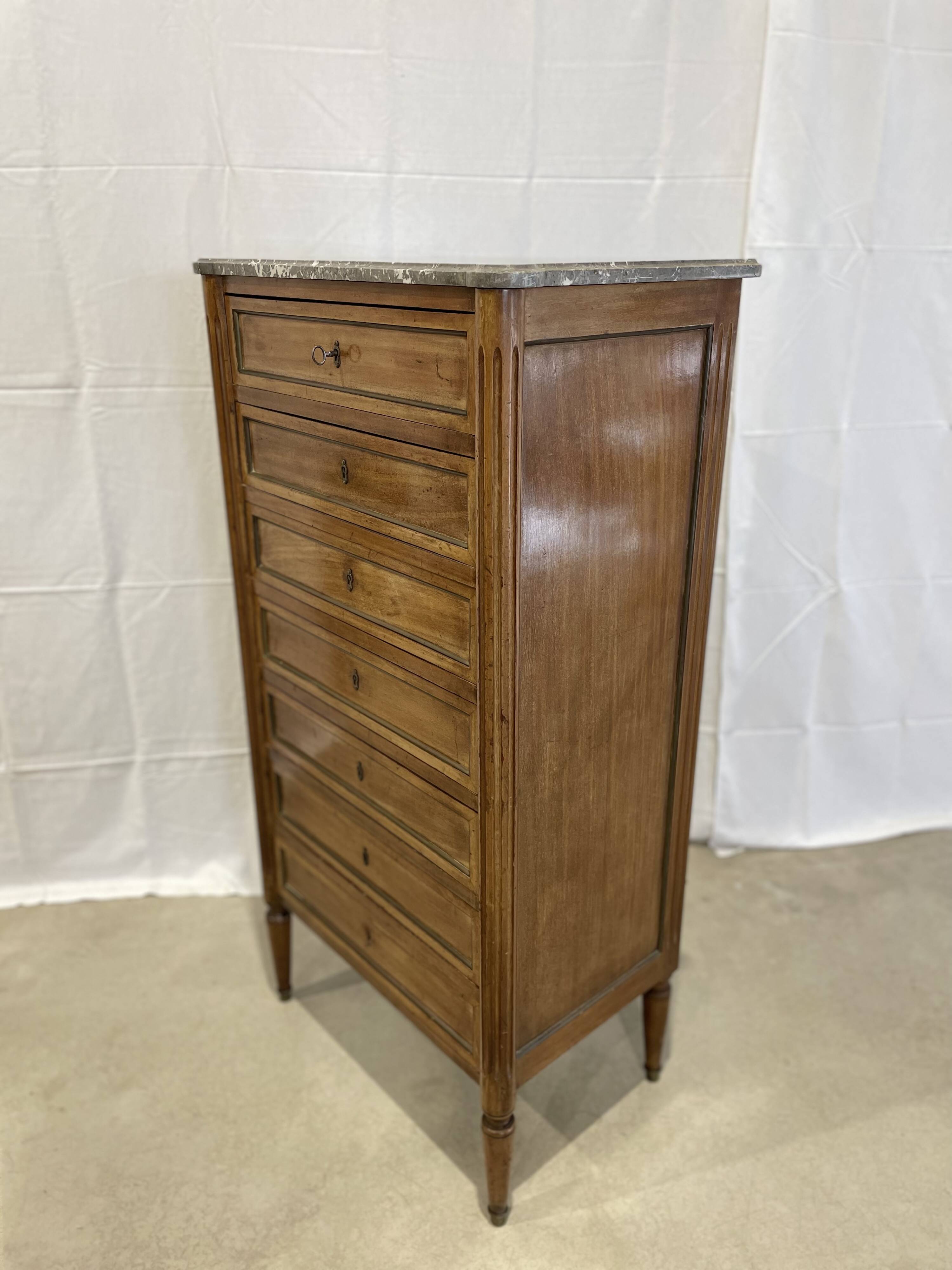 Louis XVI style weekly with marble top