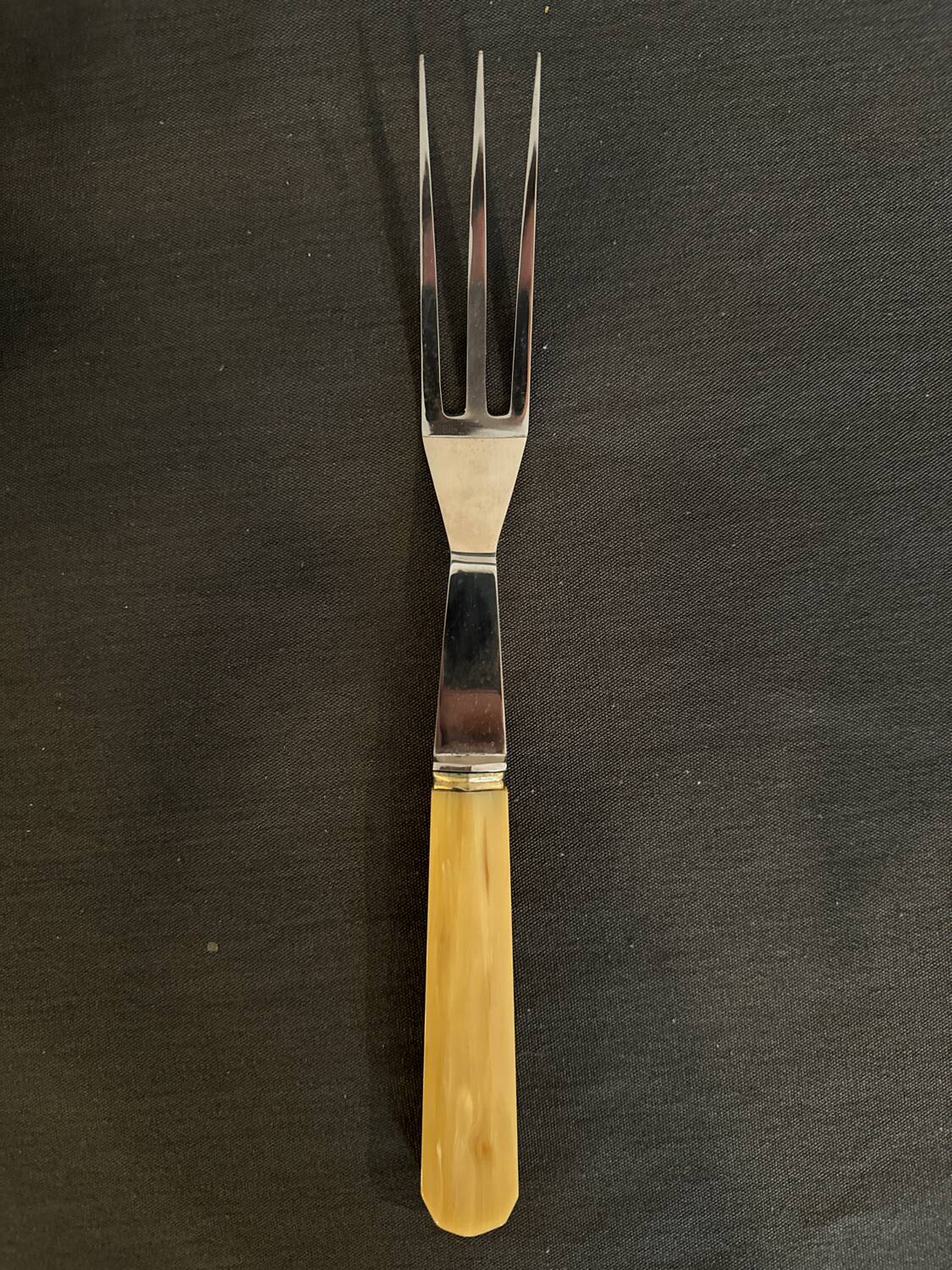 Leg of lamb knife and fork set in stainless steel