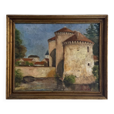 Château de Bourg-Archambault – Huile sur toile datée 1885 – Monogramme