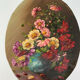 Lot miniature paintings floral decoration 1920