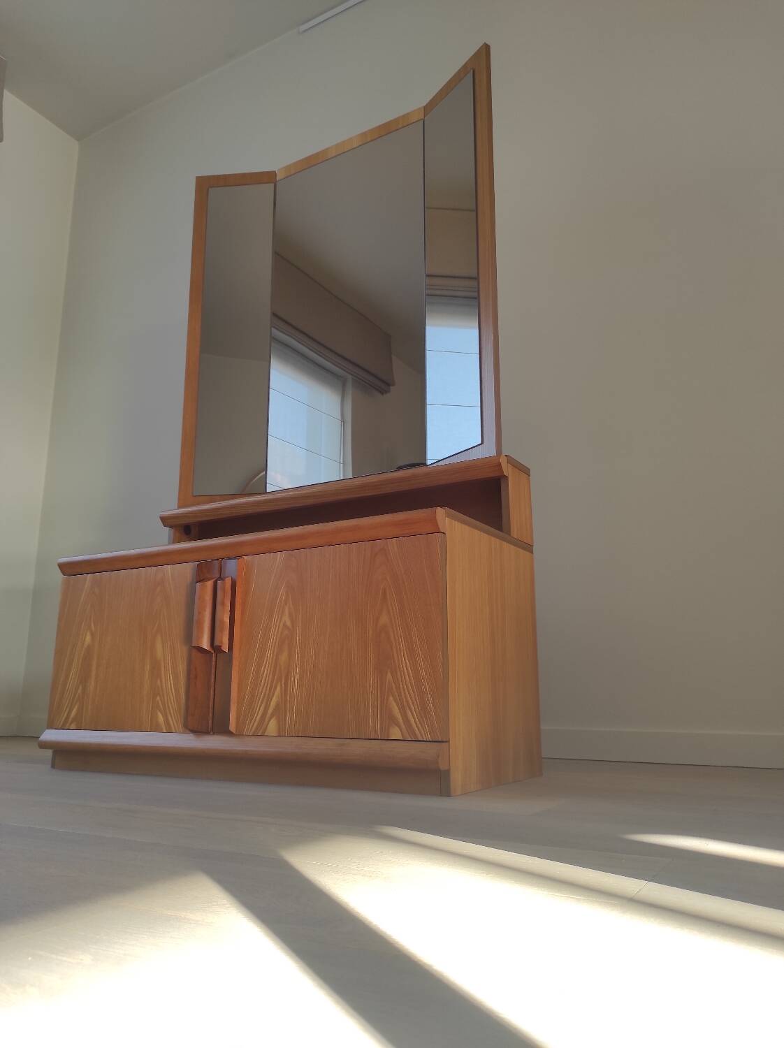 Vintage chest of drawers with triptych mirror, 60's