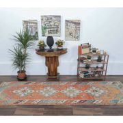 Vintage red Turkish hand-knotted runner 94x290
