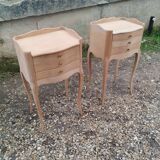 Pair of antique wooden bedside tables in Louis XV style.
