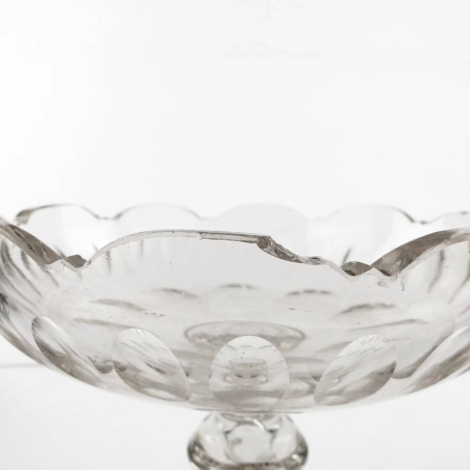 Biedermeier compote, transparent crystal, Czechia, 19th century