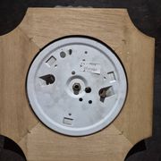 Wall ceiling lamp wood and (amber) glass 1960s moulded