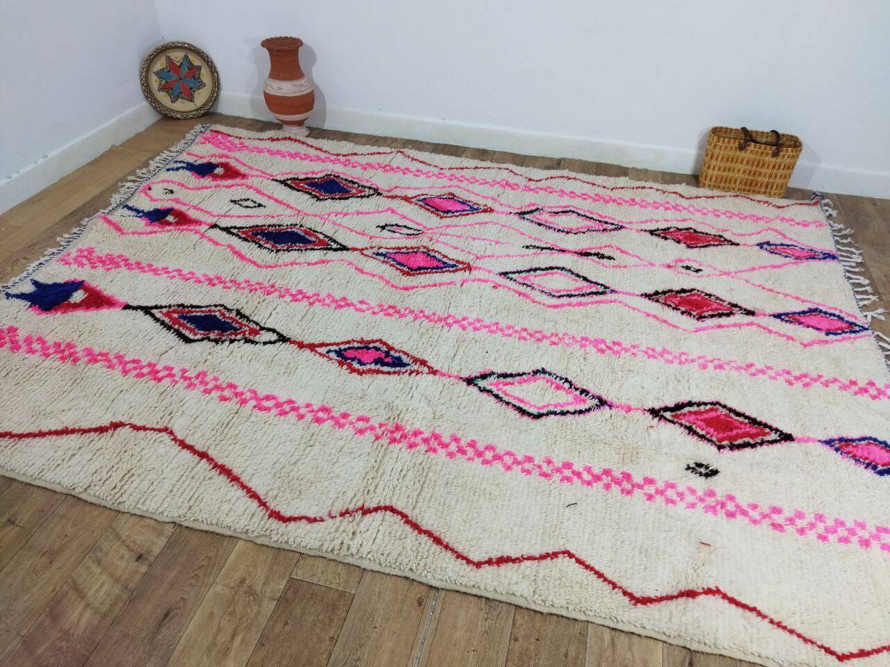 Handmade wool Berber rug 310 x 240 cm