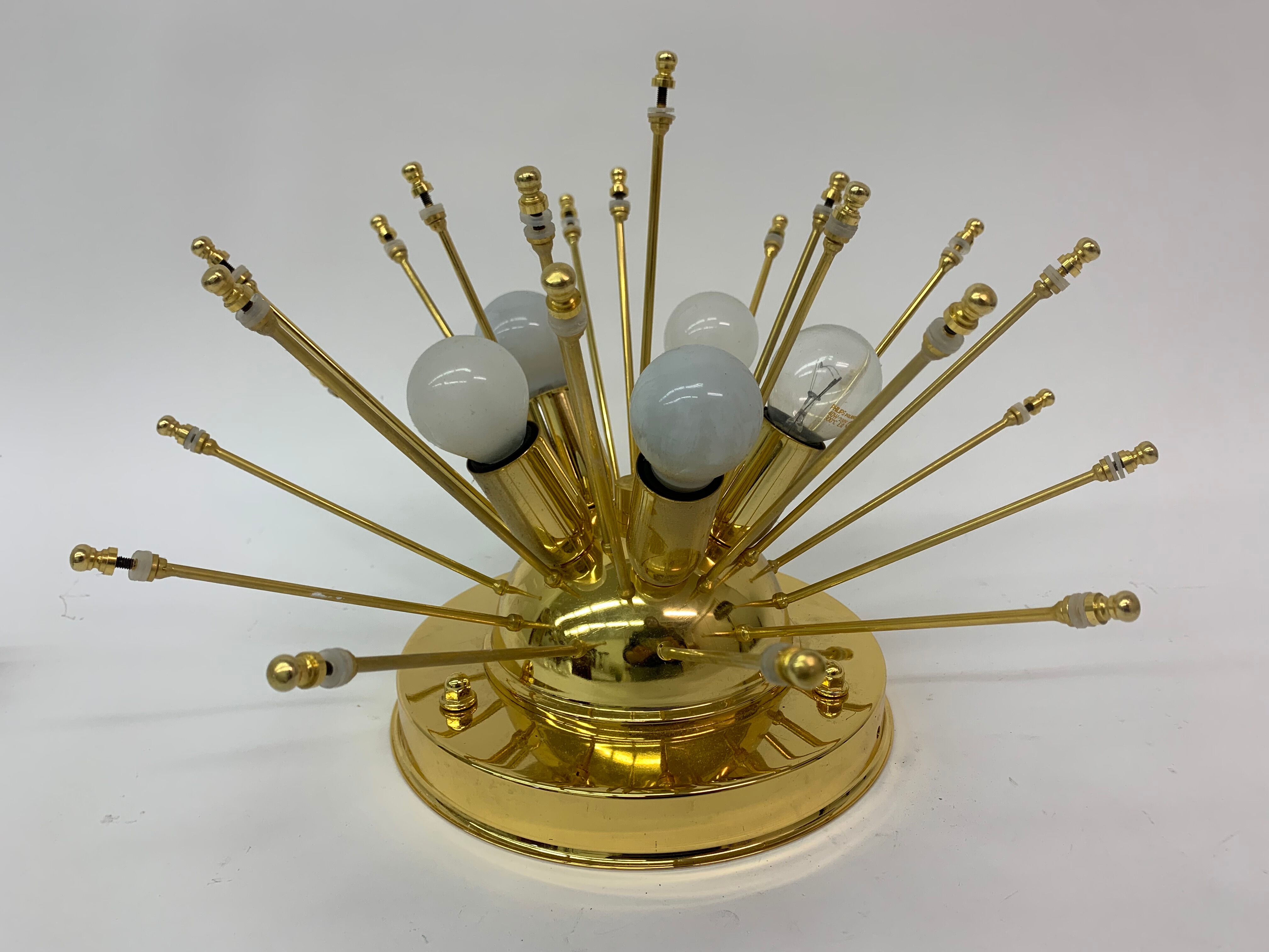 Murano glass flower italian ceiling lamp , 1970’s