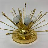 Murano glass flower italian ceiling lamp , 1970’s