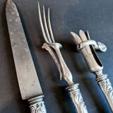 Nécessaire à gigot en métal argenté de style Rocaille