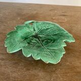 Vine leaf dish in Sarreguemines slip