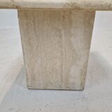 Table basse italienne en travertin, années 1980