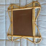 Authentic 1960s mirror in rattan/bamboo
