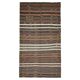 1970s vintage Turkish Oushak handmade wool cotton brown runner rug 170x317
