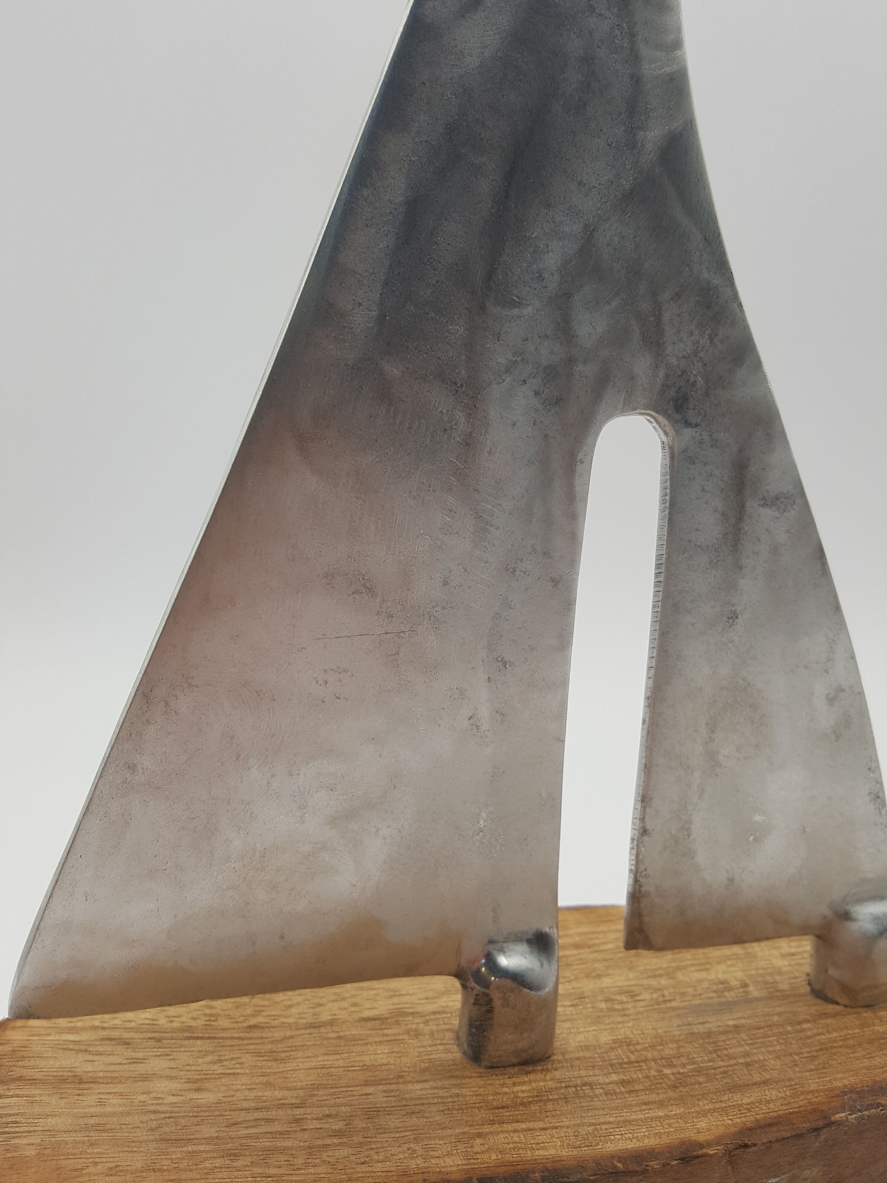 Wooden boat sail metallic metal brushed navy decoration