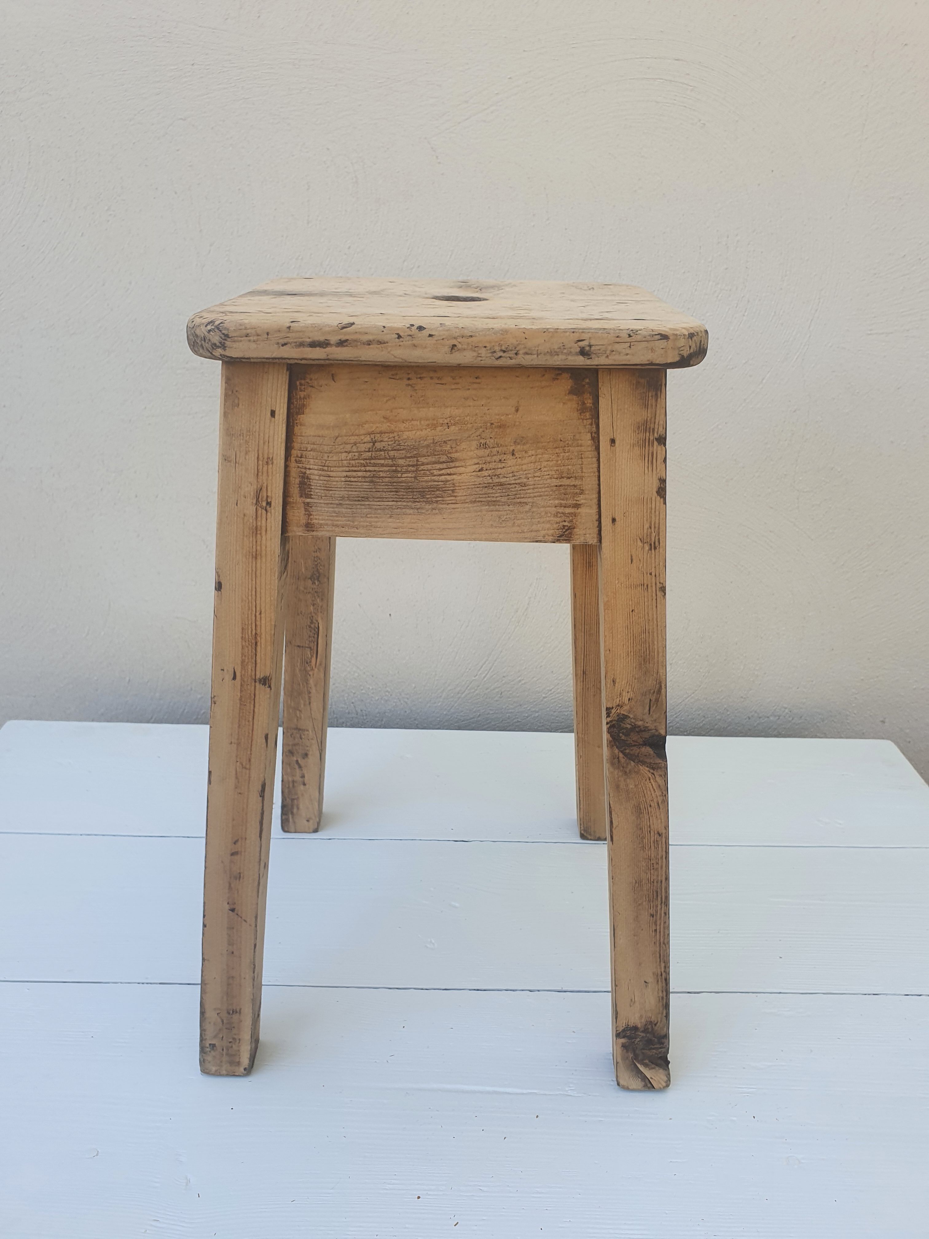 Antique wooden workshop stool