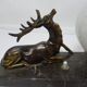 Art deco night light bedside lamp Deer and opaline white ball