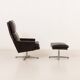 Danish vintage lounge chair with footstool, 1970s