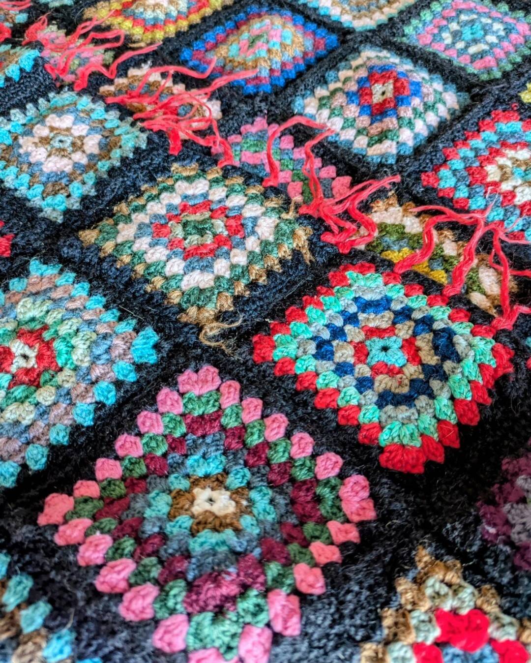 Rare! Handmade bohemian patchwork crochet blanket