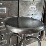 Height-adjustable tripod metal stool