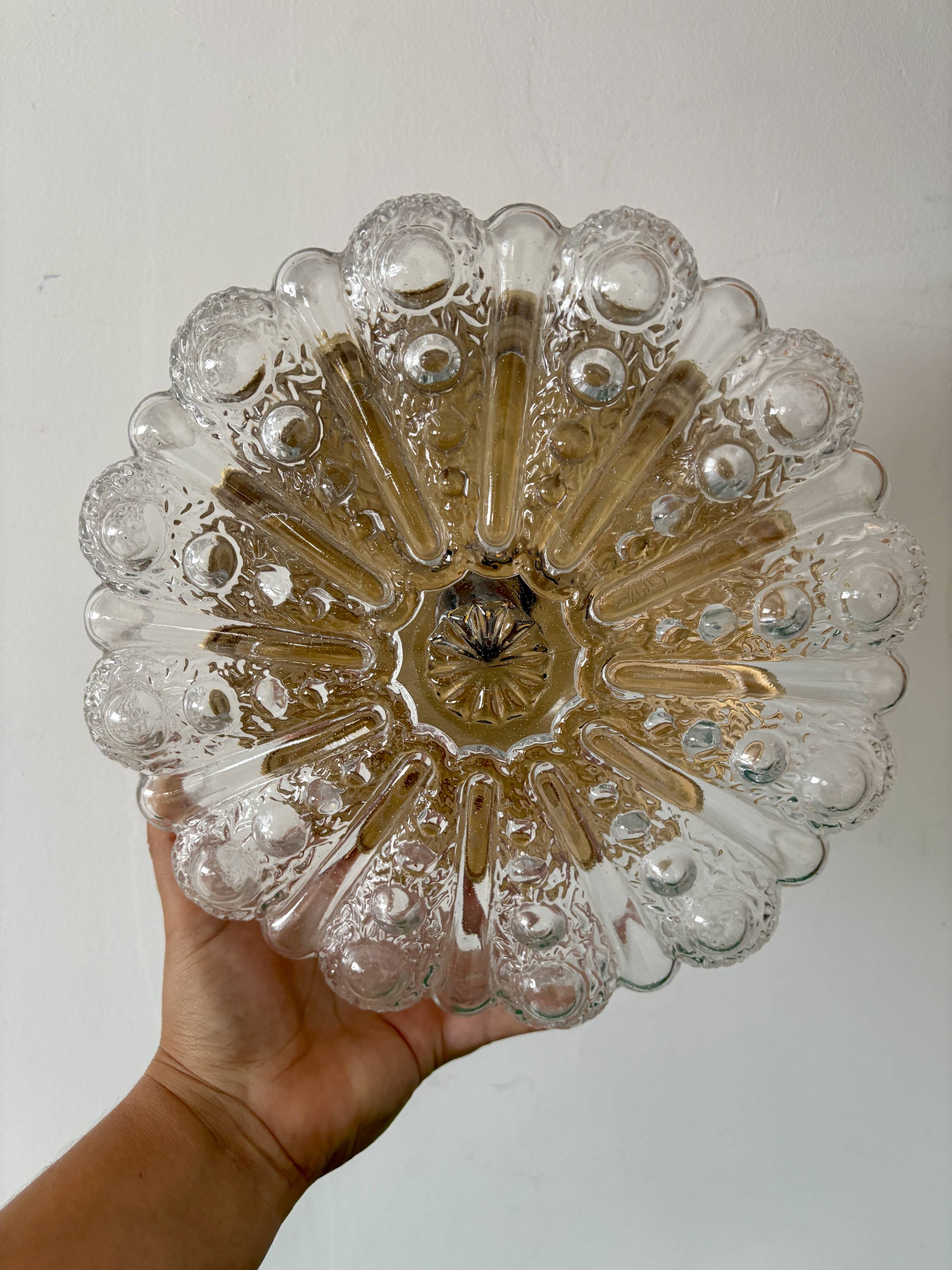 Vintage glass moulded globe wall/ceiling light.