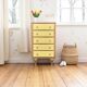 Chiffonnier art déco chêne brut et jaune