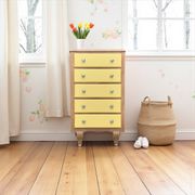 Art Deco chest of drawers in raw oak and yellow