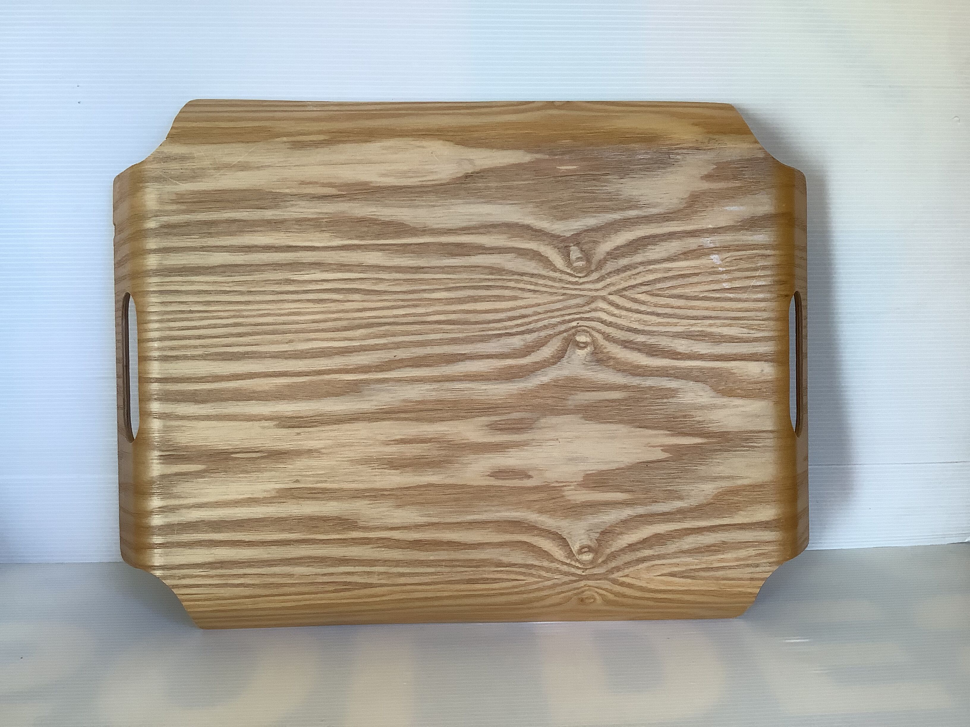 Curved wooden tray