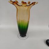 Very large two-tone glass vase, mid-20th century.