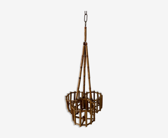 Porte-plantes à suspendre en bambou vintage