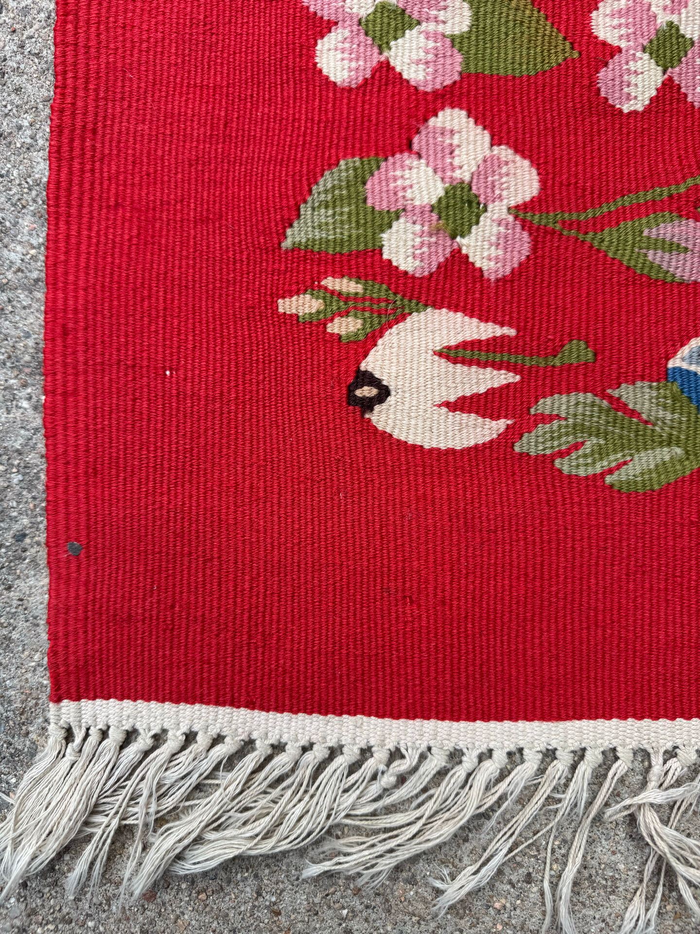 Romanian kilim rug from the 1950s