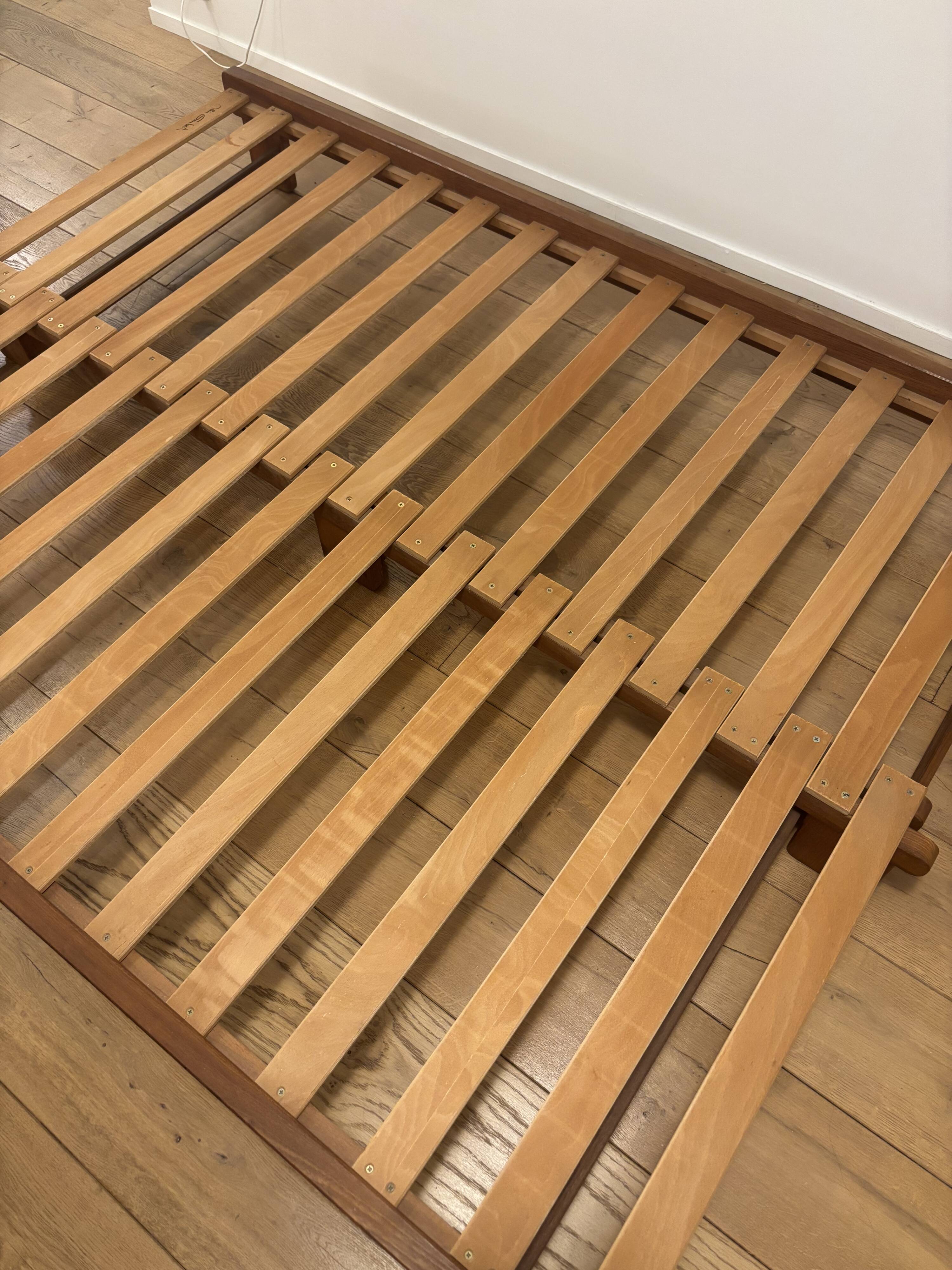 Vintage oak convertible bench by Alain Gaubert