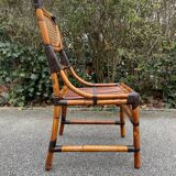 4 bamboo chairs and cannage
