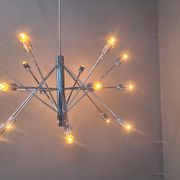 Vintage chrome sputnik style chandelier, 1970s