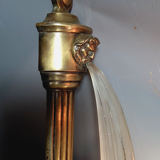 Art Deco bronze & glass wall lamp